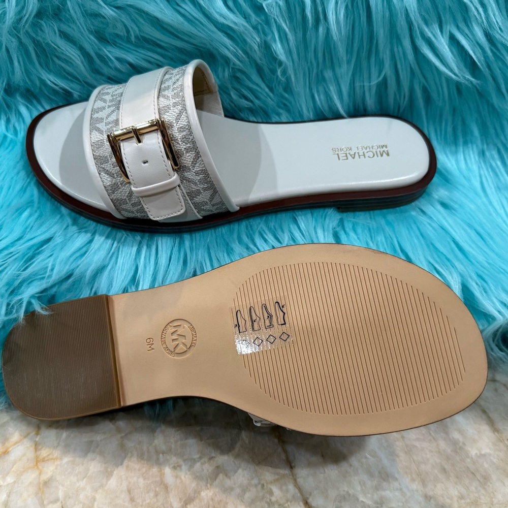 Michael Kors White Slide Sandals - Picture 8 of 9